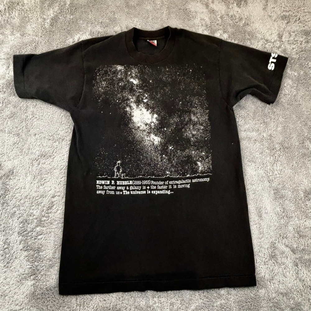 Vintage Fruit of the Loom STS-31 Hubble Space Telescope NASA T-Shirt Black L USA